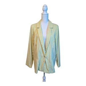 MAURICES Pastel Neon Green Casual Linen Style Suit Jacket SZ 1X